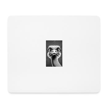 Affiche autruche design - Tapis de souris (format paysage) - blanc - Devant