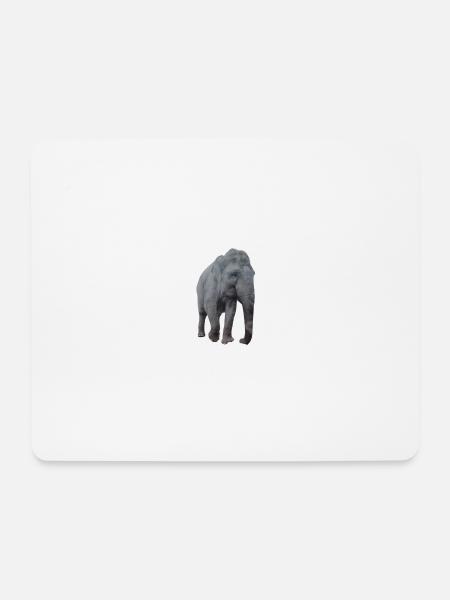 Elefant - Mousepad (Querformat) - Weiß