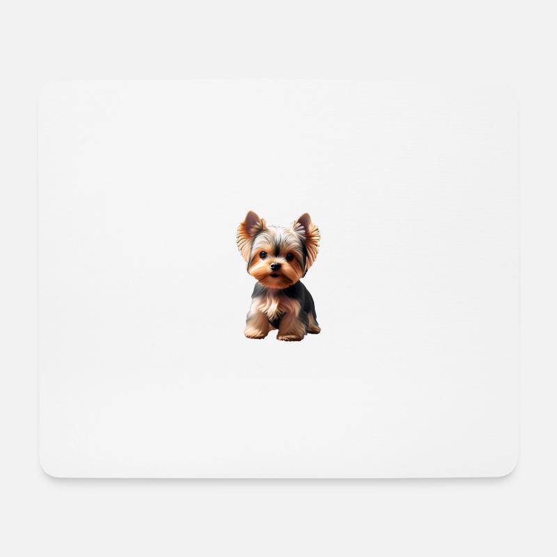 Hund - Yorkshire Terrier - Mousepad (Querformat) - Weiß