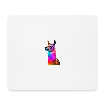 Lama bunt Alpaka Geschenkidee - Mousepad (Querformat) - Weiß - Vorne