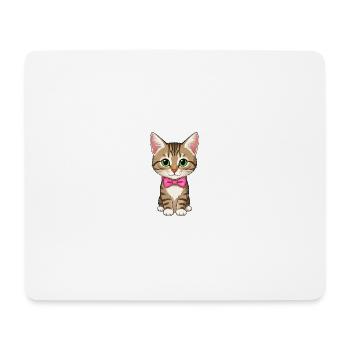 Niedliche Katze - Mousepad (Querformat) - Weiß - Vorne