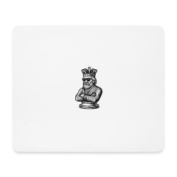 Roi d’échecs cool avec des lunettes de soleil - Tapis de souris (format paysage) - blanc - Devant
