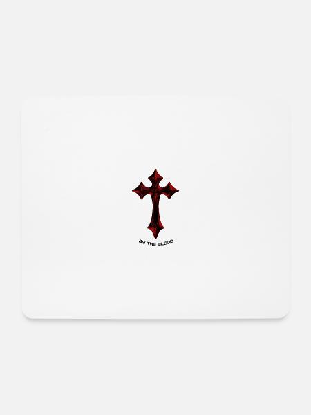 Rotes Gothic Kreuz-Talisman - Mousepad (Querformat) - Weiß