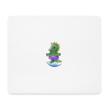 Kleiner Dinosaurier - Mousepad (Querformat) - Weiß - Vorne