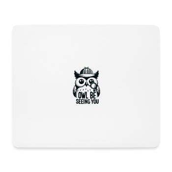 Hibou qui vous voit - Tapis de souris (format paysage) - blanc - Devant