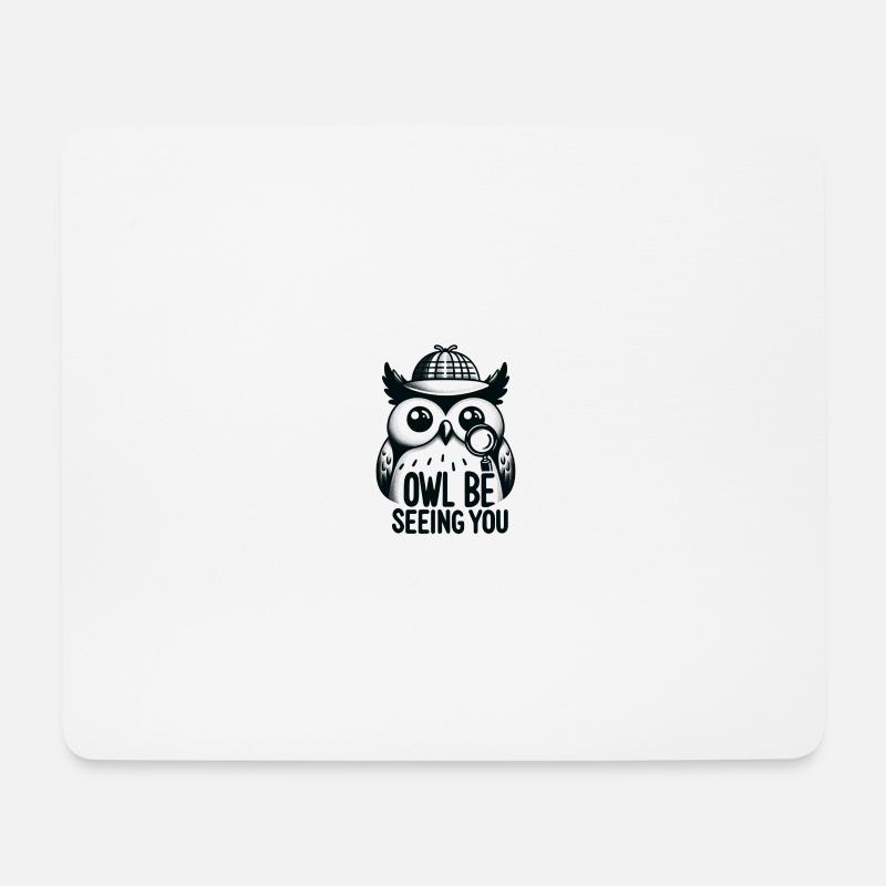 Owl beseeing you - Mouse Pad (horizontal) - white