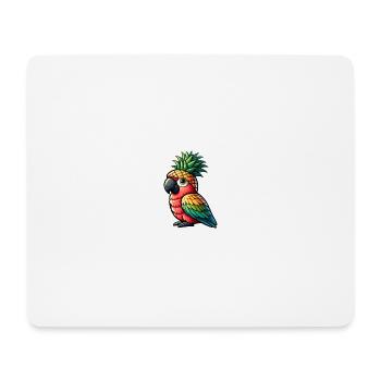 Little cute parrot with pineapple hat - Mouse Pad (horizontal) - white - Front