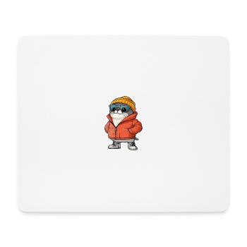 Robbe Tier Winter Comic - Mousepad (Querformat) - Weiß - Vorne
