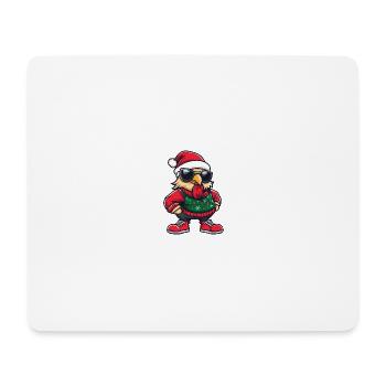 Hahn Weihnachten Cool X-Mas - Mousepad (Querformat) - Weiß - Vorne