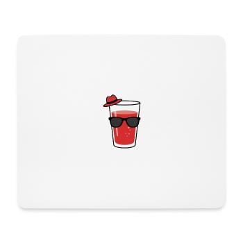 Cocktail mit Hut und Sonnenbrille - Mousepad (Querformat) - Weiß - Vorne