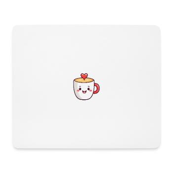 Kawaii Herzkaffee Becher - Mousepad (Querformat) - Weiß - Vorne