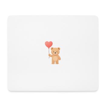 Ours tendre avec ballon au cœur - Tapis de souris (format paysage) - blanc - Devant
