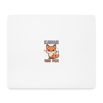 Kawaii Fuchs Cartoon Shirt Motiv - Mousepad (Querformat) - Weiß - Vorne