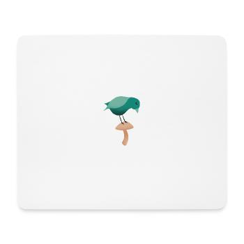 Un oiseau sur un champignon - Tapis de souris (format paysage) - blanc - Devant