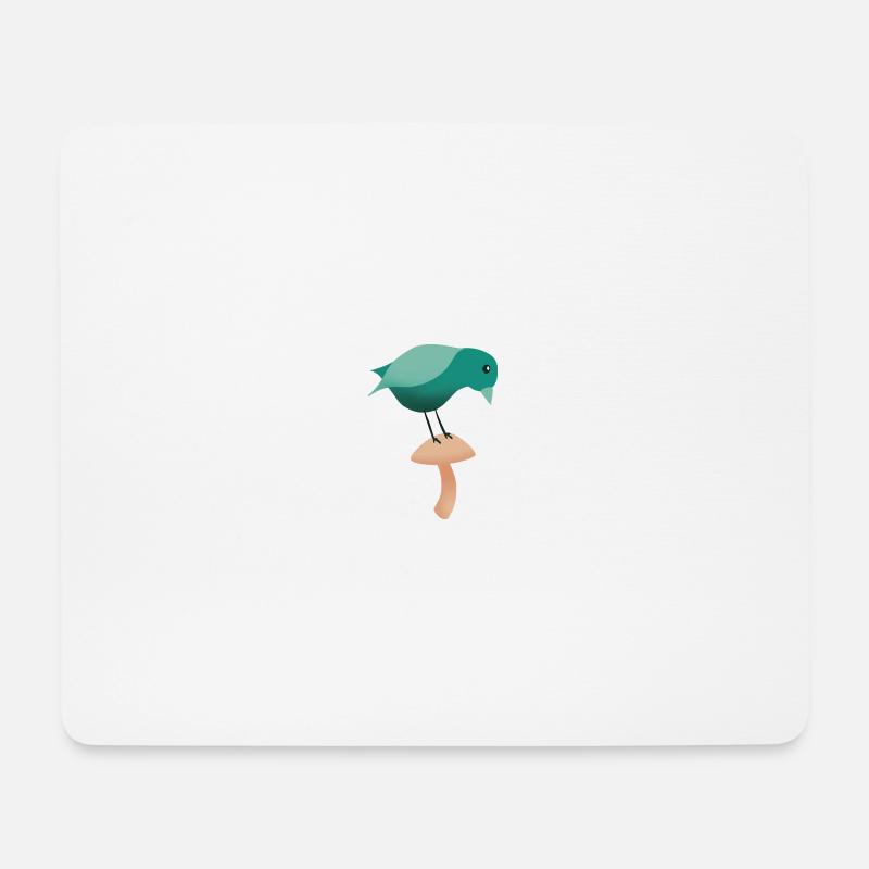 A bird on a mushroom - Mouse Pad (horizontal) - white