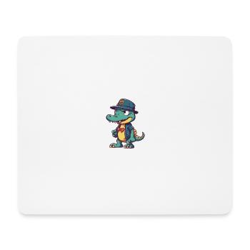 Crocodile cool - Tapis de souris (format paysage) - blanc - Devant