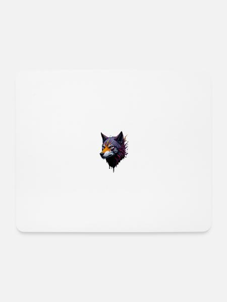 wolf - Mousepad (Querformat) - Weiß