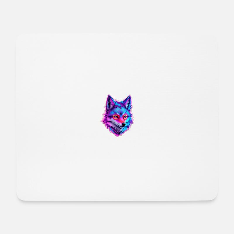 cute wolf head 5 - Mousepad (Querformat) - Weiß