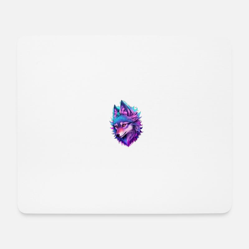 cute wolf head 4 - Mousepad (Querformat) - Weiß
