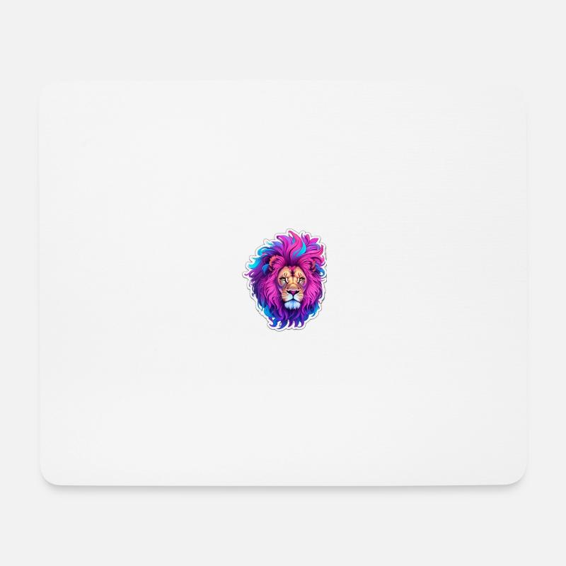 colourful lion - Mousepad (Querformat) - Weiß