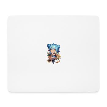 Mädchen mit Blumen - Mousepad (Querformat) - Weiß - Vorne