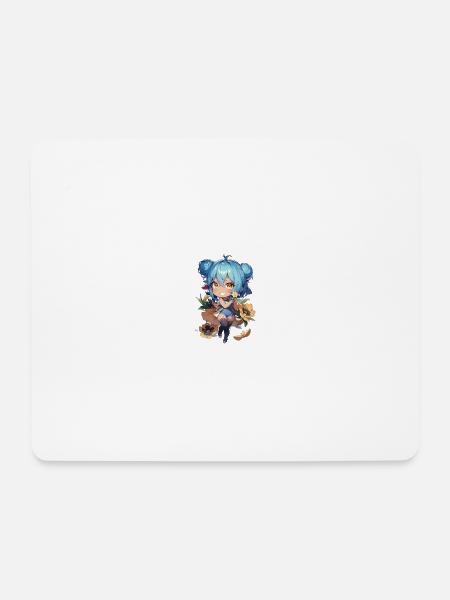 Mädchen mit Blumen - Mousepad (Querformat) - Weiß