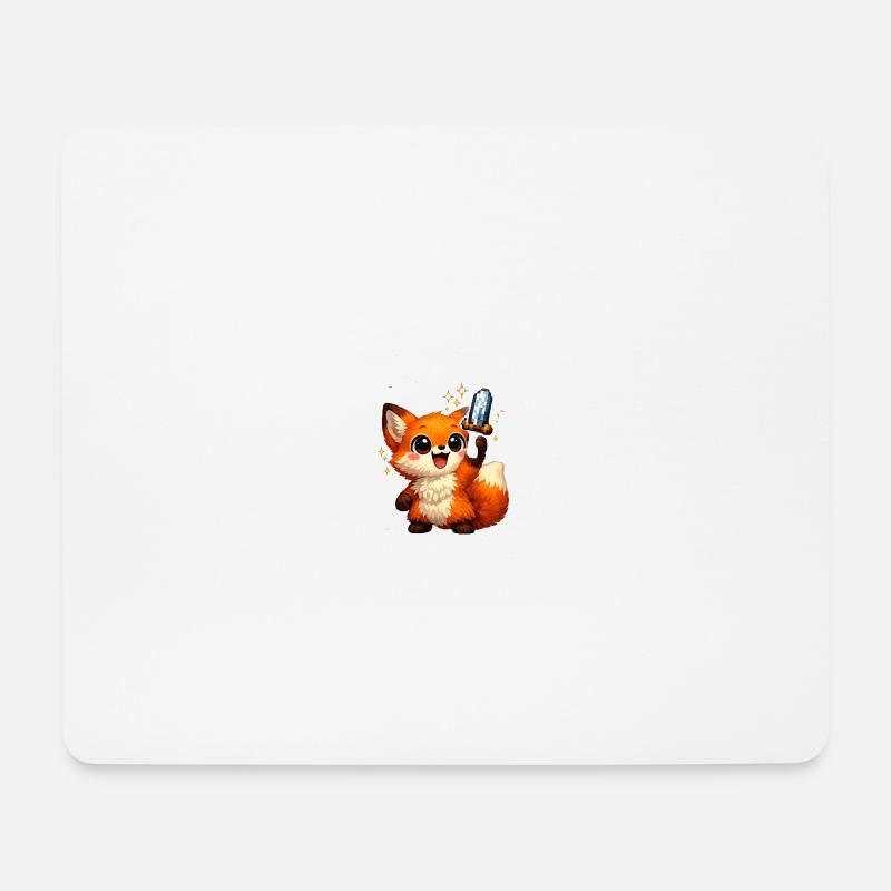 Kawaii Fuchs - Mousepad (Querformat) - Weiß