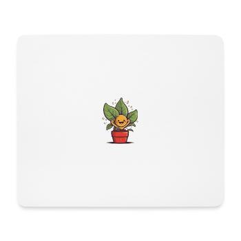Marque de commerce Cheerful Plant - Tapis de souris (format paysage) - blanc - Devant