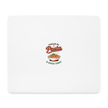 Pasta & Gute Vibes Logo - Mousepad (Querformat) - Weiß - Vorne