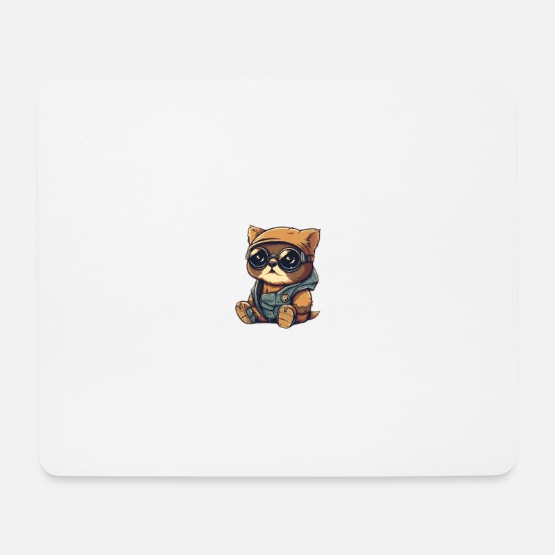 Cat Cool - Mouse Pad (horizontal) - white