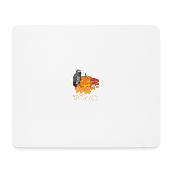 Perroquet gris Oiseau Birdwatcher Halloween Spooky - Tapis de souris (format paysage) - blanc - Devant