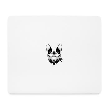 Bouledogue français avec bandana - Tapis de souris (format paysage) - blanc - Devant