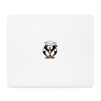 Marine Pinguin / Seefahrer in Uniform - Mousepad (Querformat) - Weiß - Vorne