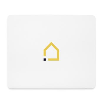 Icone : Smart FLAT (Or & Carré noir/ Transparent) - Tapis de souris (format paysage) - blanc - Devant