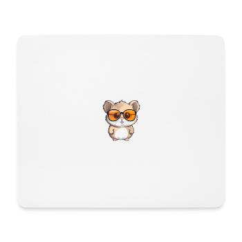 Little cute hamster wearing sunglasses. - Mouse Pad (horizontal) - white - Front