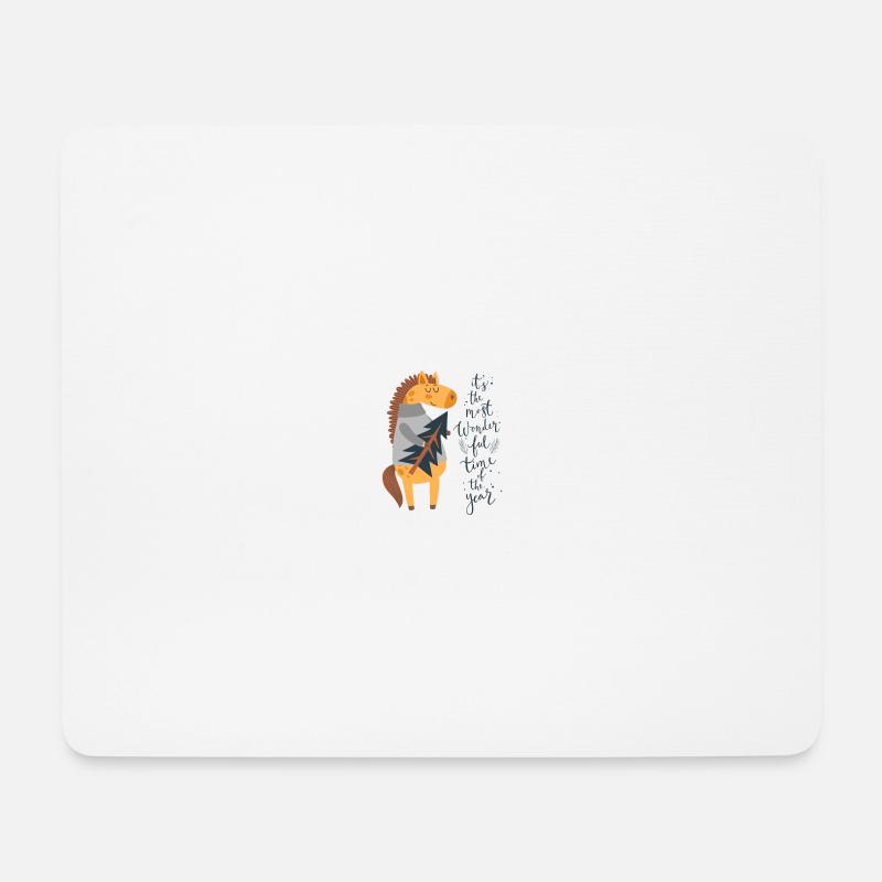 Die schoenste Zeit im Jahr - Giraffe Weihnachten - Mousepad (Querformat) - Weiß