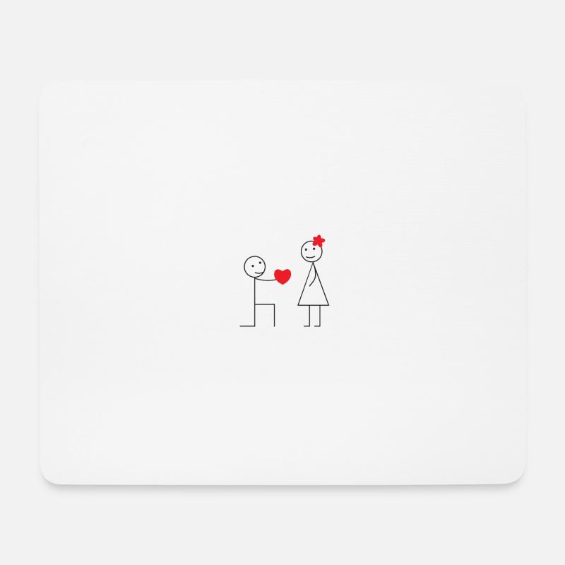 Figur baton Herz - Mousepad (Querformat) - Weiß