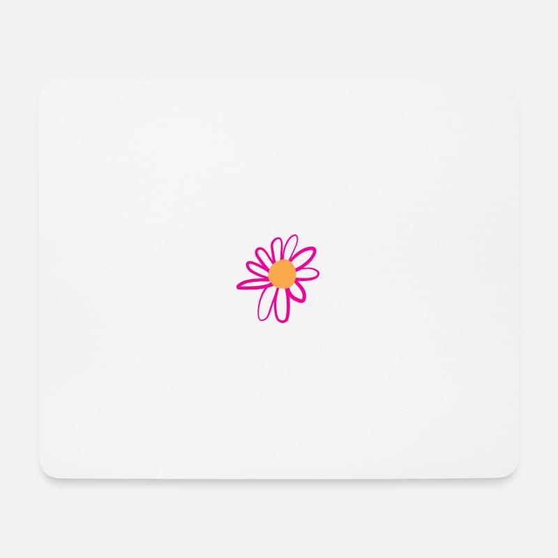 Pinke Blume - Mousepad (Querformat) - Weiß