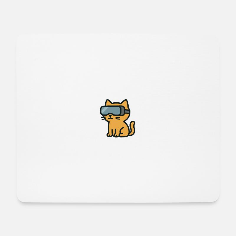 VR Chat: Das immersive Katzenabenteuer - Mousepad (Querformat) - Weiß