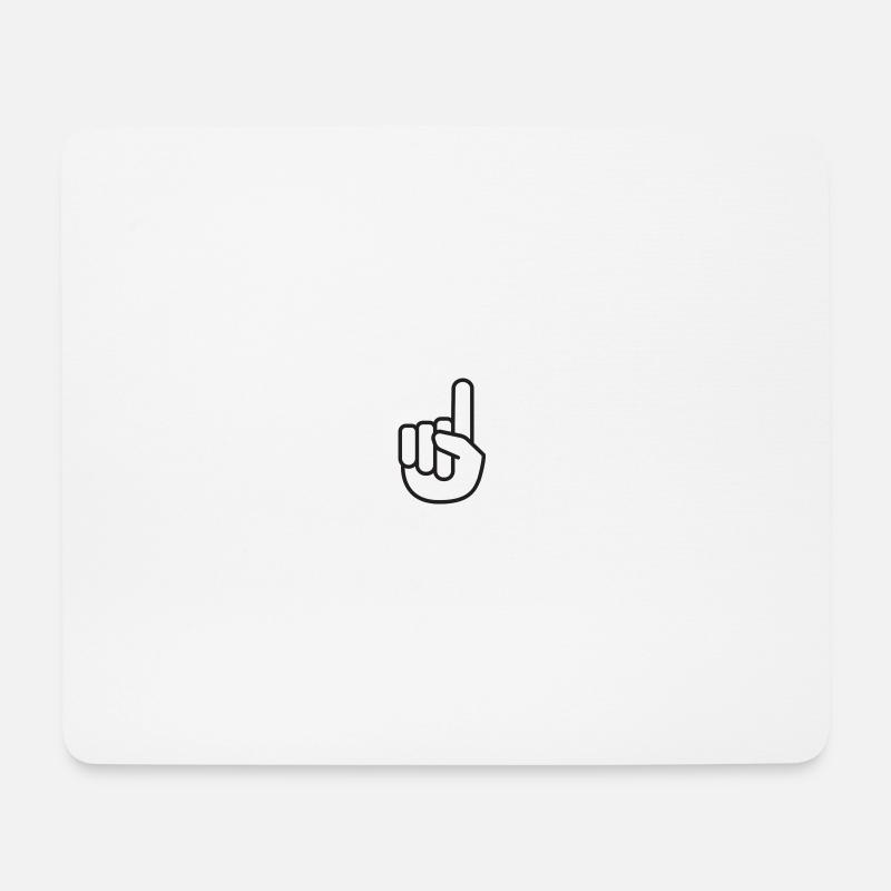 One Finger. Zeige Finger - Mousepad (Querformat) - Weiß