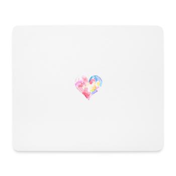 Aquarell-Herz in bunten Farben – Künstlerisches T- - Mousepad (Querformat) - Weiß - Vorne