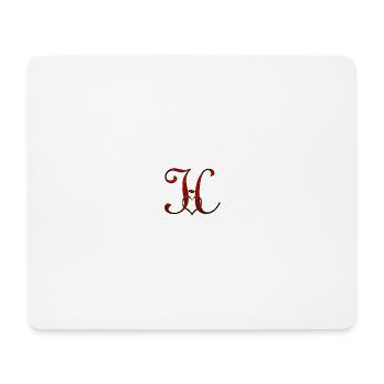Monogramme H avec cadre en forme de cœur - Tapis de souris (format paysage) - blanc - Devant