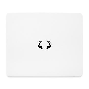 Schwarzes Hirschgeweih, natürliche Zeichnung - Mousepad (Querformat) - Weiß - Vorne