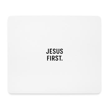 Jesus zuerst Schriftzug - Mousepad (Querformat) - Weiß - Vorne