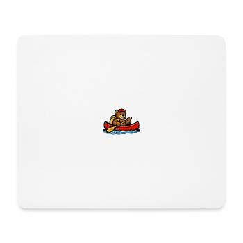 Ours d’aventure à pagaie en canoë - Tapis de souris (format paysage) - blanc - Devant