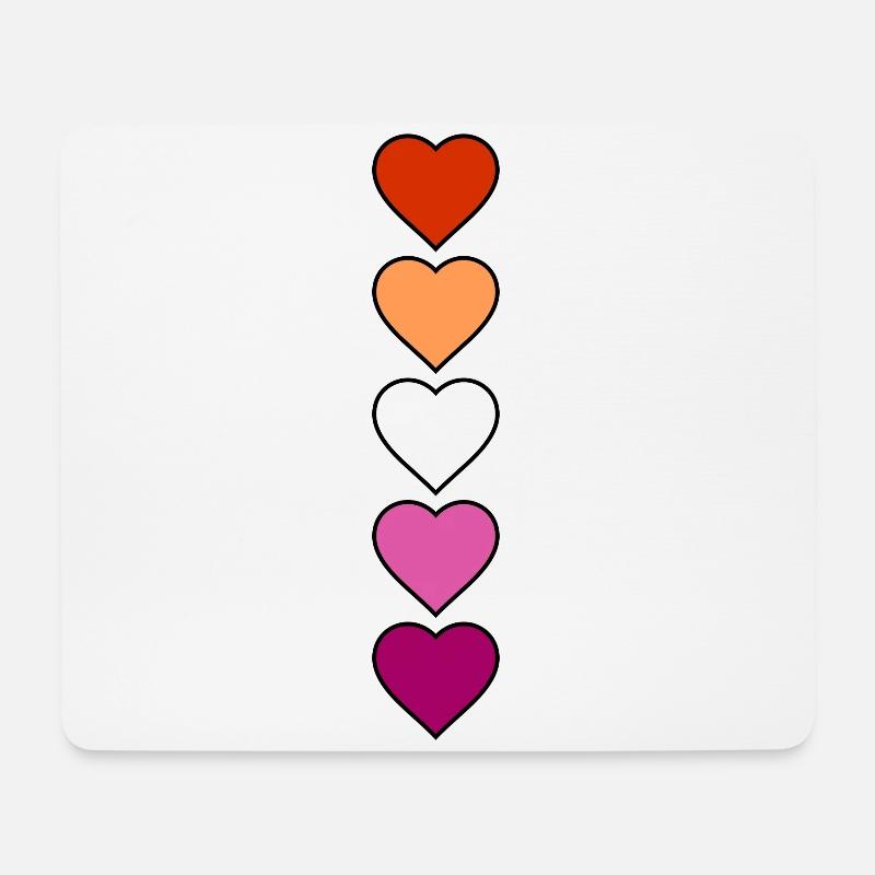 LGBTQ Pride Lesbe Herzen lesbische Flagge Lesbisch - Mousepad (Querformat) - Weiß