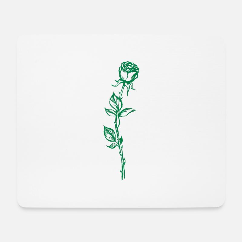 Rose - Mousepad (Querformat) - Weiß