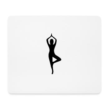 Yoga pose silhouette - Mouse Pad (horizontal) - white - Front