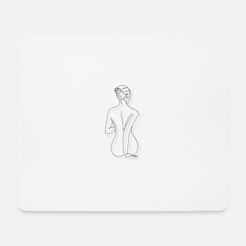 Linienakt Silhouette - Mousepad (Querformat) - Weiß