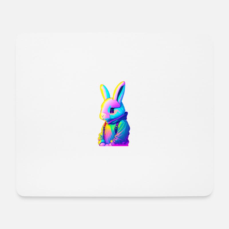 Lapin Style Urbain - Tapis de souris (format paysage) - blanc